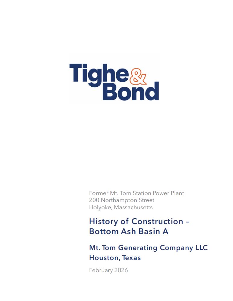 Tighe & Bond History of Construction Bottom Ash Basin A