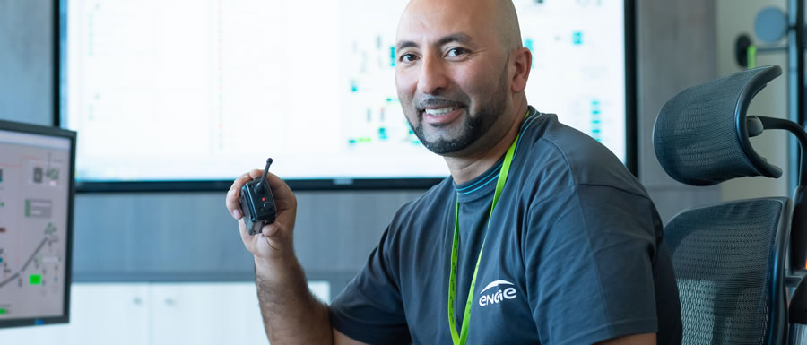 ENGIE Employee Smiling Computer Engineer ENGIE Employee Smiling Computer Engineer
