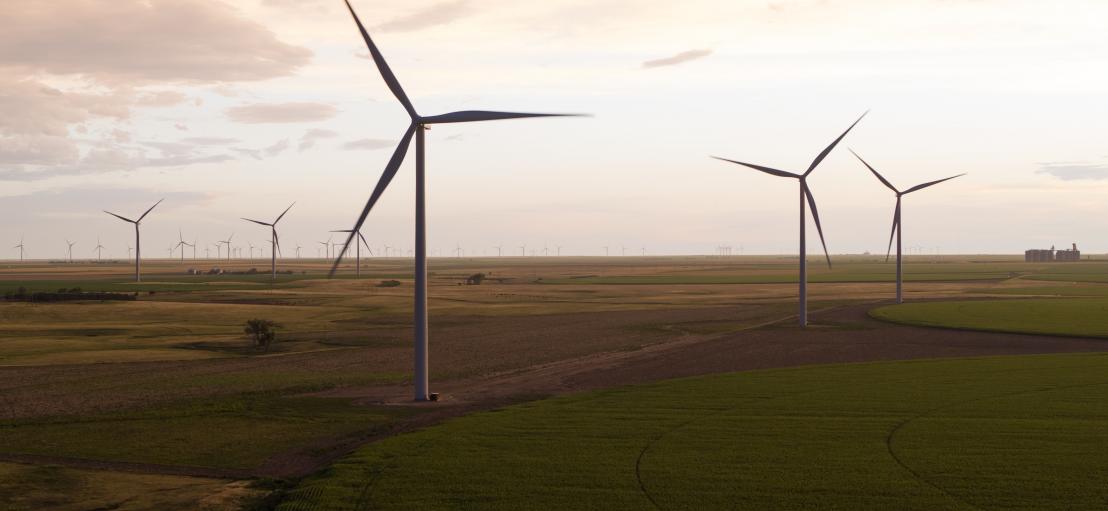 Wind turbines in operation