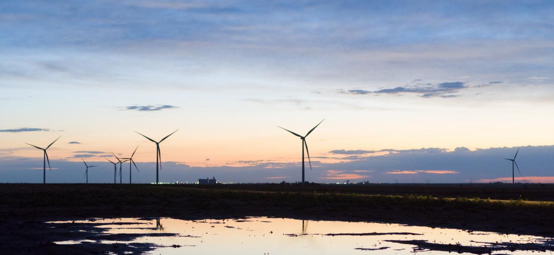 Wind turbines in operation