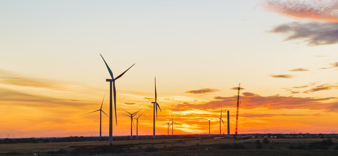 Wind turbines under construction